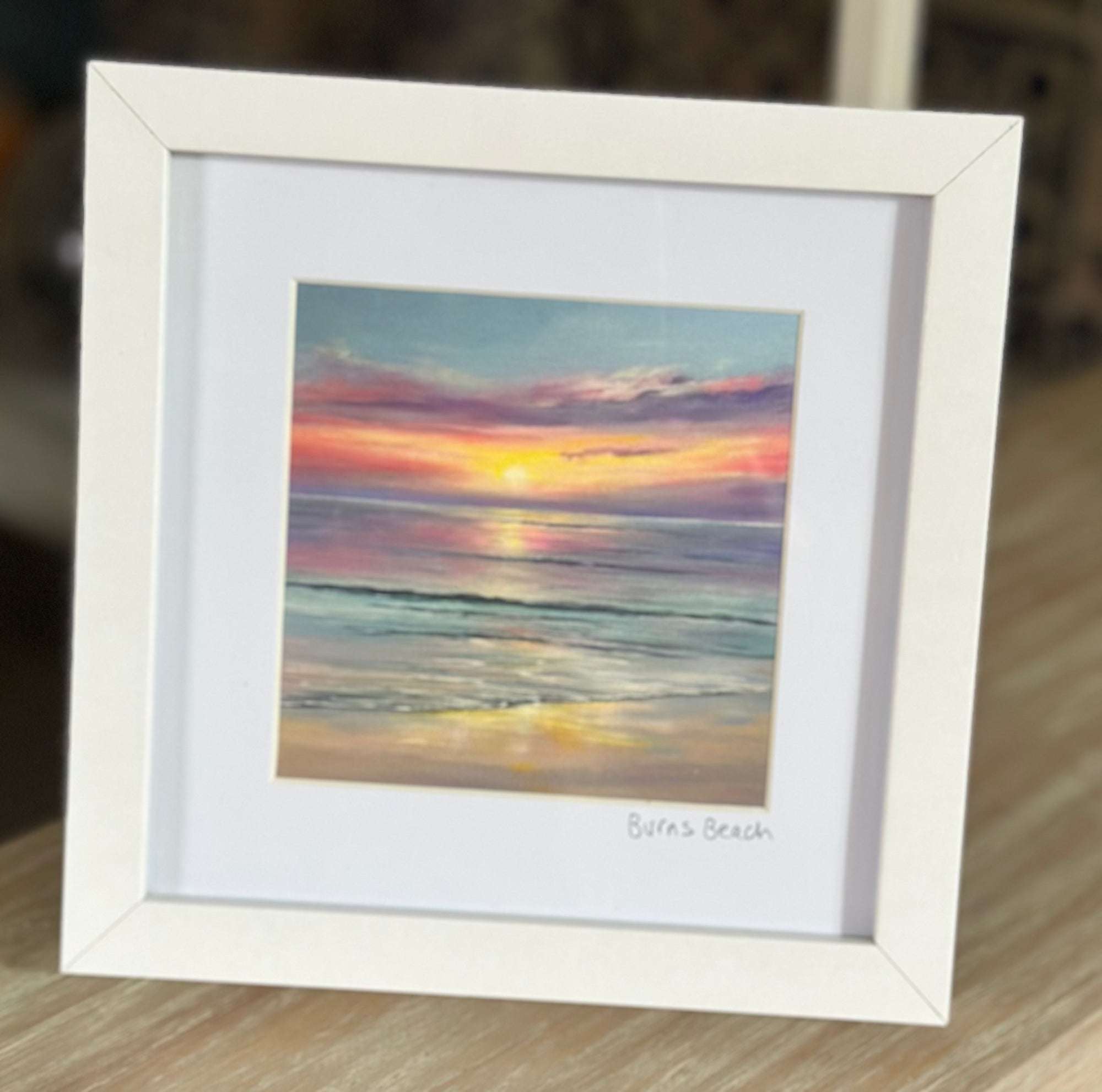 Burns Beach Sunset white frame